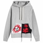 Charles Jeffrey Women's Loverboy Patch Rabbit Ears Hoodie in Grey Marl
