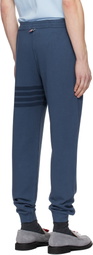 Thom Browne Blue Overdyed Solid Loopback 4 Bar Sweatpants
