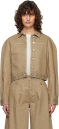JACQUEMUS Beige 'The Ovalo cargo' Denim Jacket