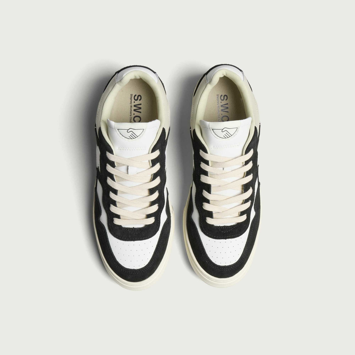 Stepney Workers Club Men's Pearl S-Strike II Suede Leather - END. Exclusive in Black/White