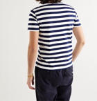 POLO RALPH LAUREN - Slim-Fit Logo-Embroidered Striped Cotton-Jersey T-Shirt - Blue