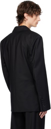 Ann Demeulemeester Black Thor Asymmetric Tailored Blazer