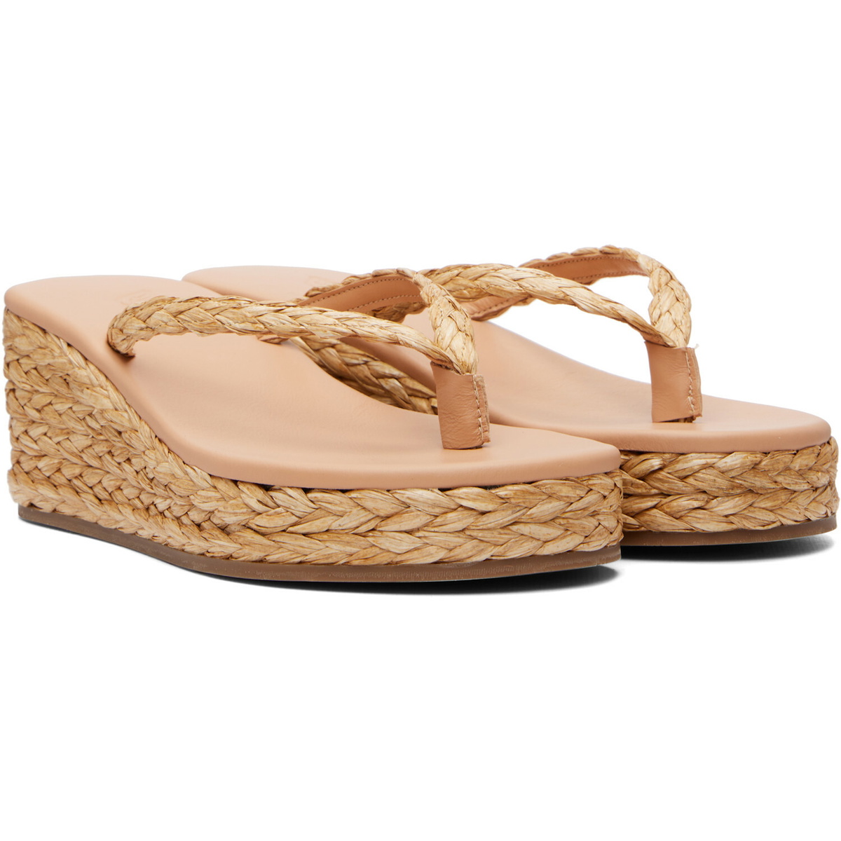 Ancient Greek Sandals Beige Etheria Low Wedge Heeled Sandals