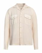 120% Lino Mens Shirt in Beige
