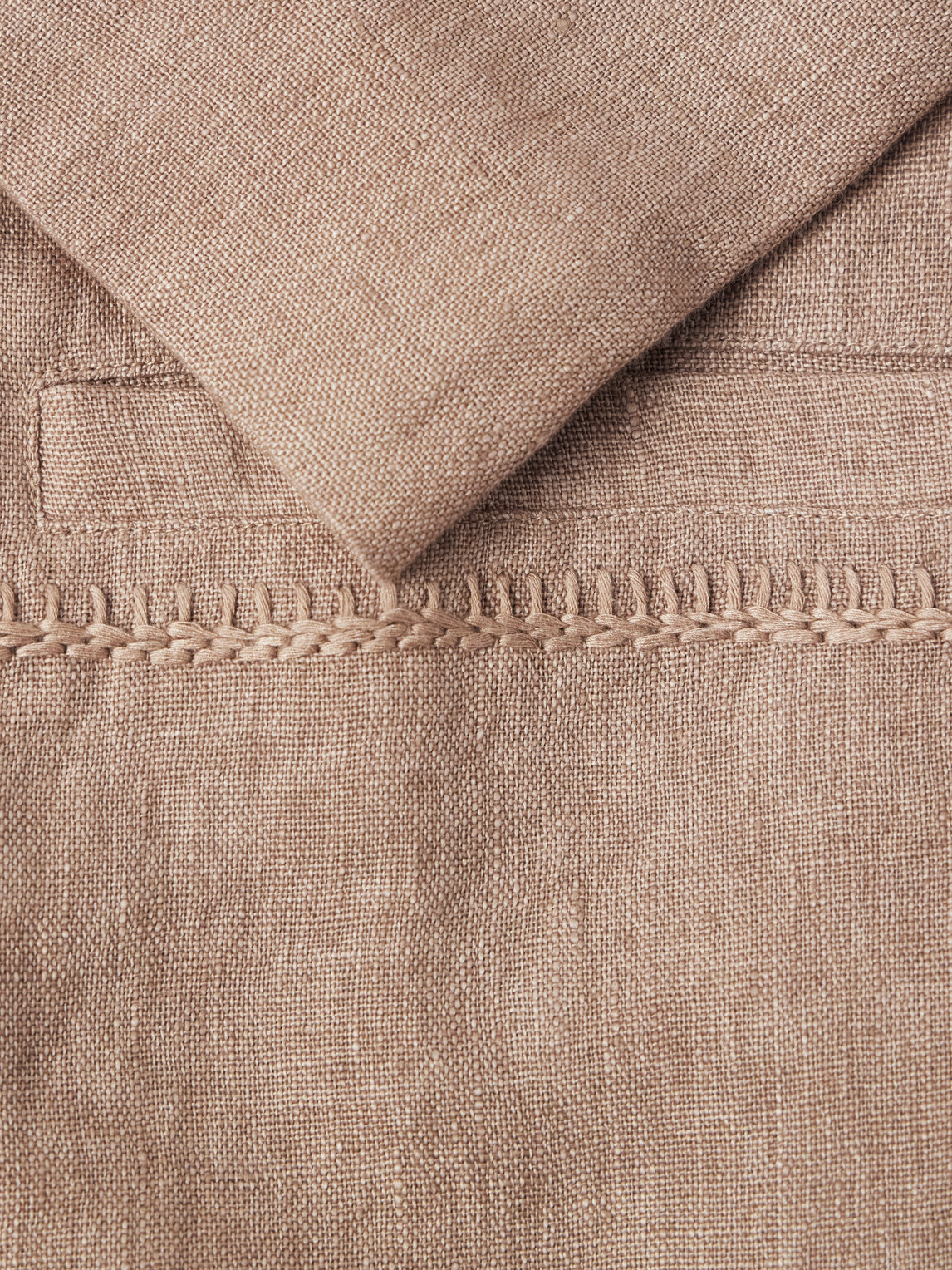 Kartik Research - Rabari Embroidered Linen Blazer - Brown