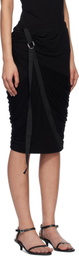 Helmut Lang Black Wind Midi Skirt