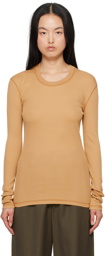 LEMAIRE Orange Rib Long Sleeve T-Shirt