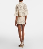 Valentino Floral cotton-blend miniskirt