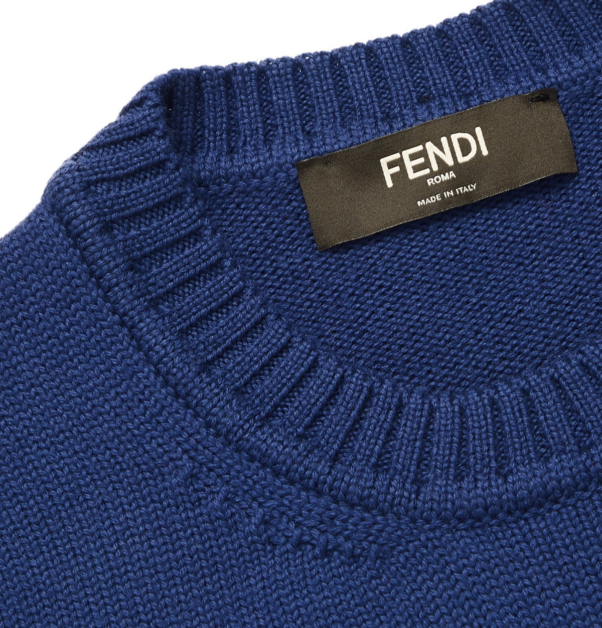 Fendi Logo-Intarsia Wool Sweater - Blue Fendi