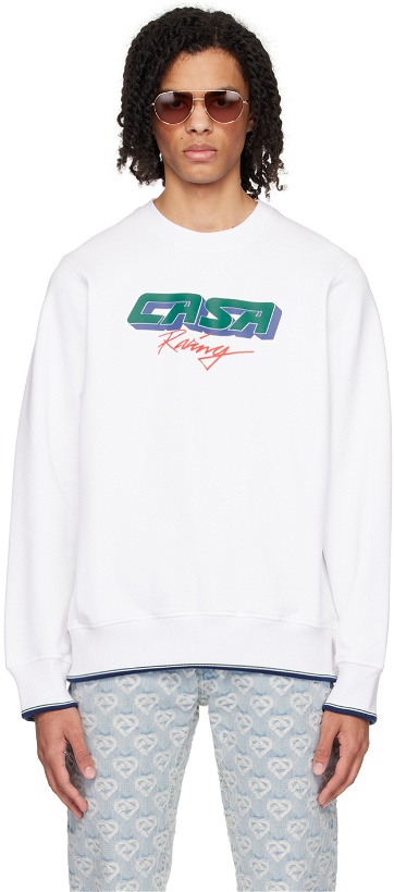 Photo: Casablanca White 'Casa Racing' 3D Sweatshirt