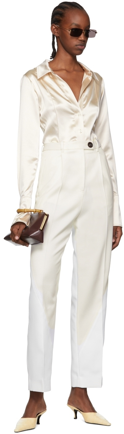 Peter Do White Wool Trousers