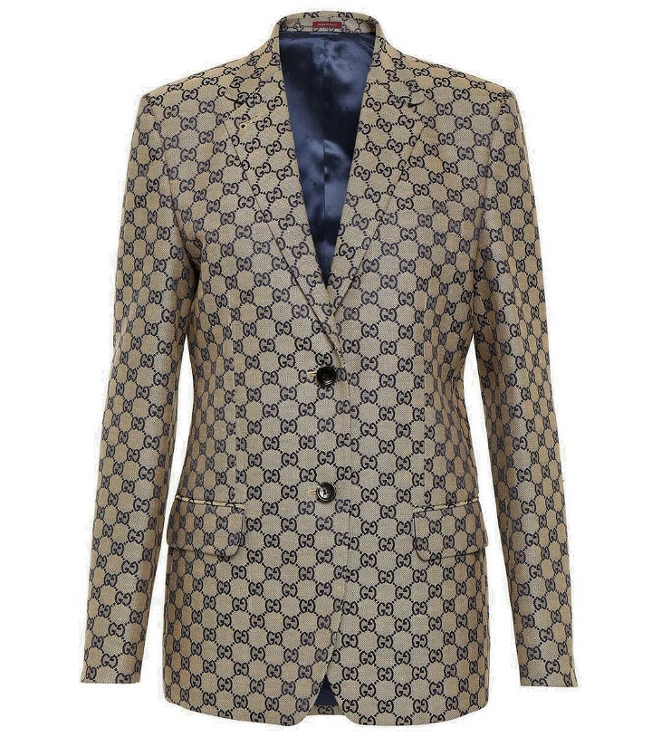 Photo: Gucci GG canvas linen-blend blazer