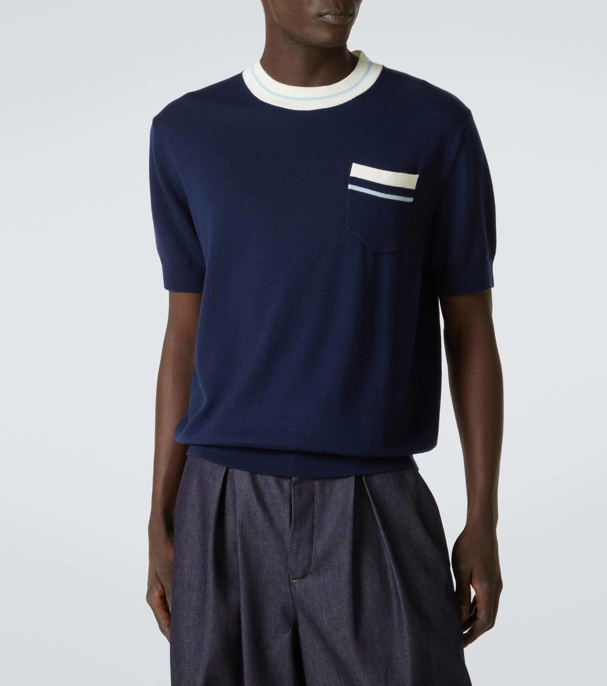 King & Tuckfield Knitted wool T-shirt