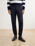 Slowear - Incotex Teknosartorial Tapered Drawstring Mélange Twill Trousers - Blue