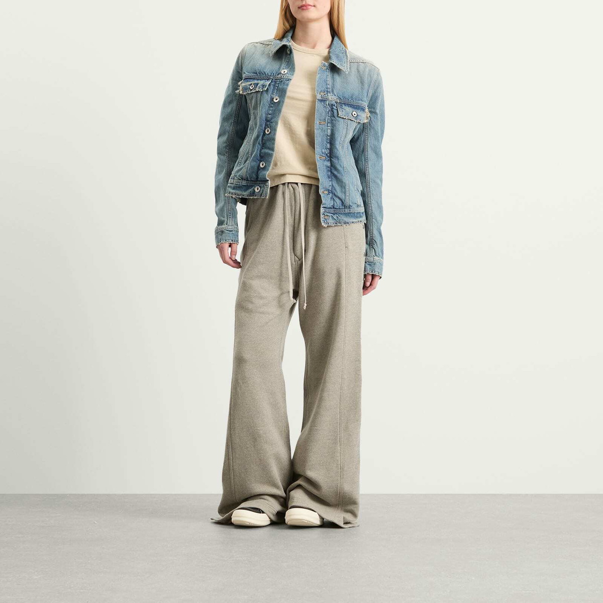 Rick Owens DRKSHDW Women's Denim Trucker Jacket in Washed Indigo