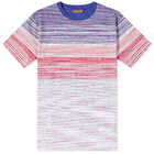 Missoni Men's Multi Stripe T-Shirt in Red/Violet &Light Blue