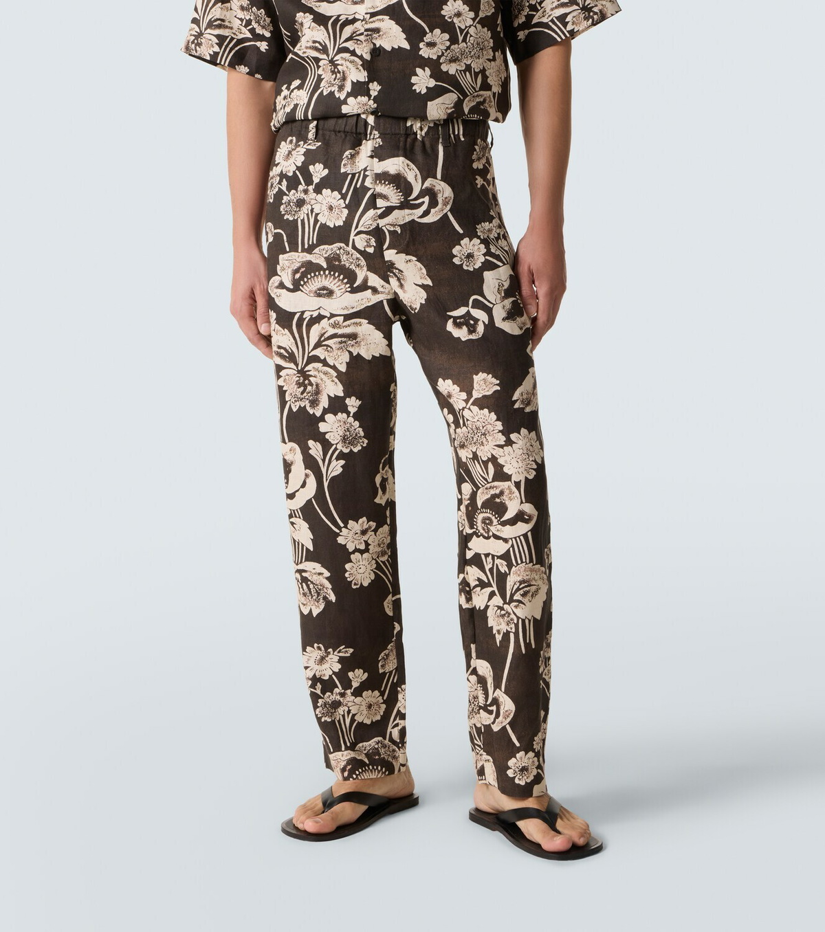 Commas Floral linen straight pants
