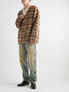 Our Legacy - Checked Brushed Jacquard-Knit Cardigan - Brown