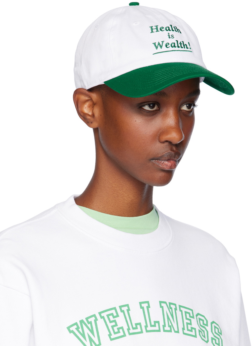 Sporty&Rich｜CAPS (1800 Health Hat - Verde/White (AC039S Sporty & Rich Men's 1800 Health Embroidered Cap in Verde