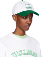 Sporty & Rich White & Green 'Health Is Wealth' Cap