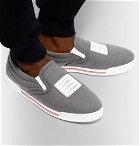 Thom Browne - Logo-Appliquéd Wool Slip-On Sneakers - Gray