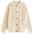 FrizmWORKS Men's Heavy Wool Cardigan in Cream