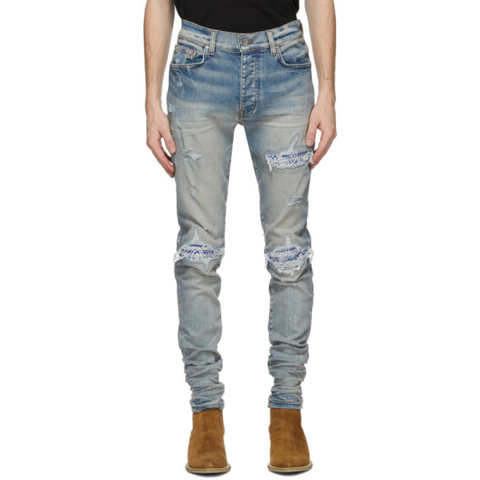 AMIRI Indigo Bandana Thrash Jeans Amiri