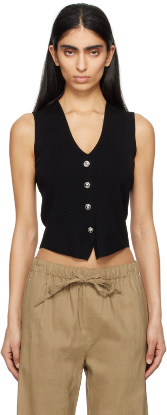 Photo: rag & bone Black Ella Merino Wool-Blend Sweater Vest