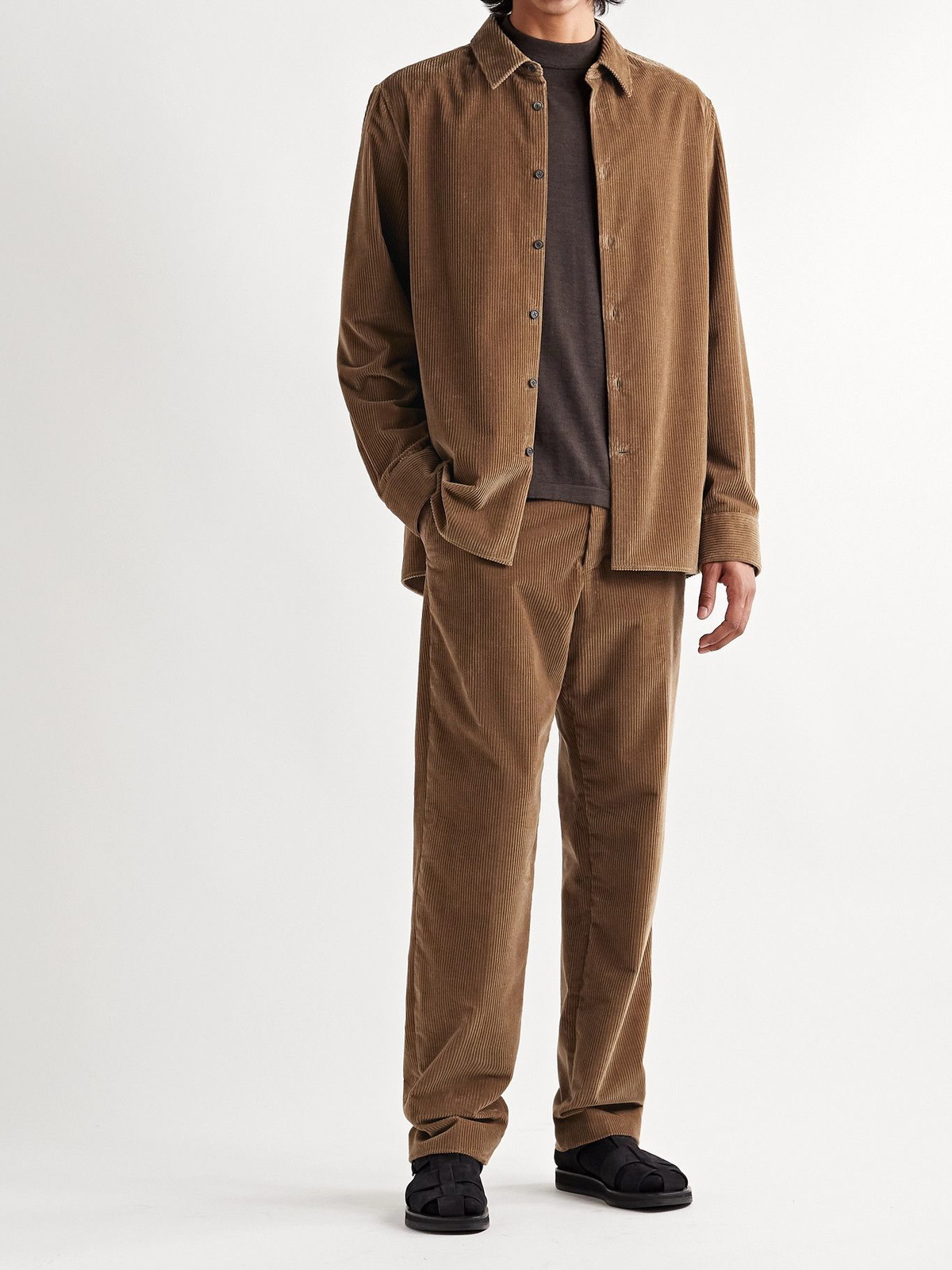 The Row Beto Cotton Corduroy Shirt Brown The Row