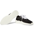 Fear of God Essentials - Leather-Trimmed Suede and Mesh Sneakers - Black
