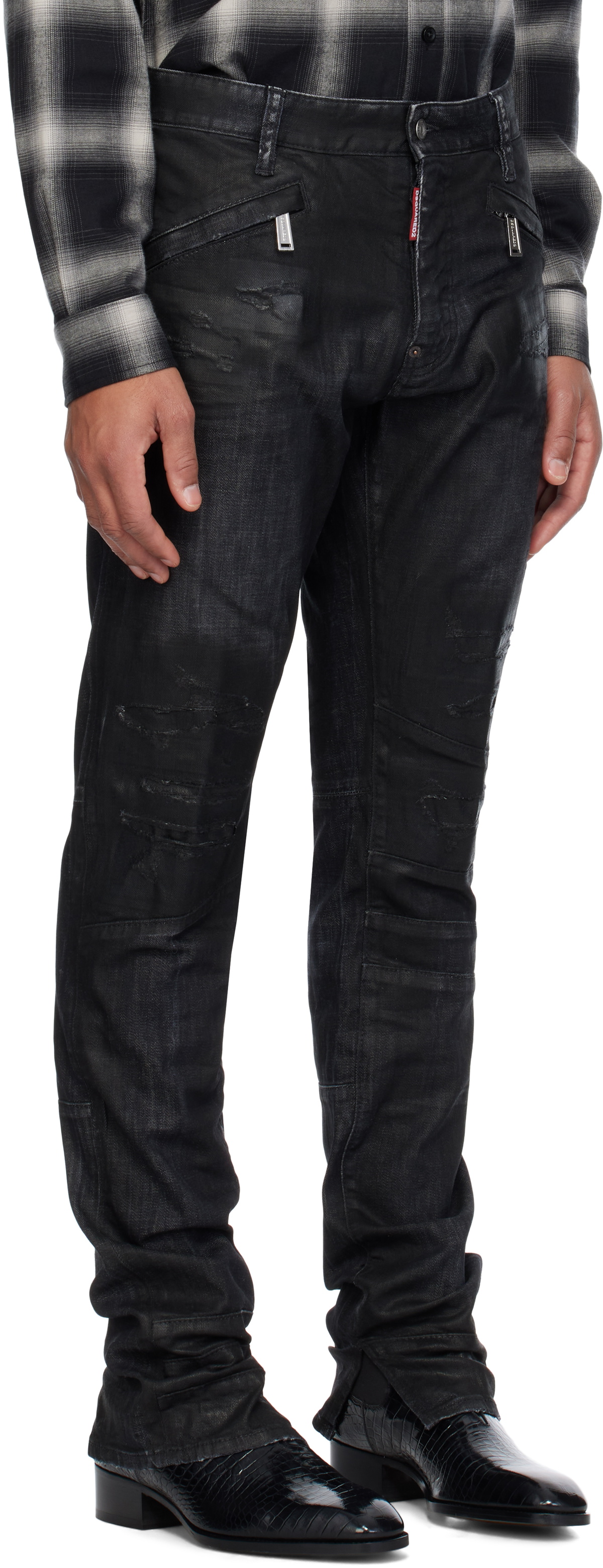 豪華 Dsquared2 Black Dsquared2 Jeans Guy Cool Honda パンツ