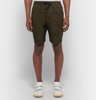 Officine Generale - Printed Cotton-Twill Drawstring Trousers - Army green