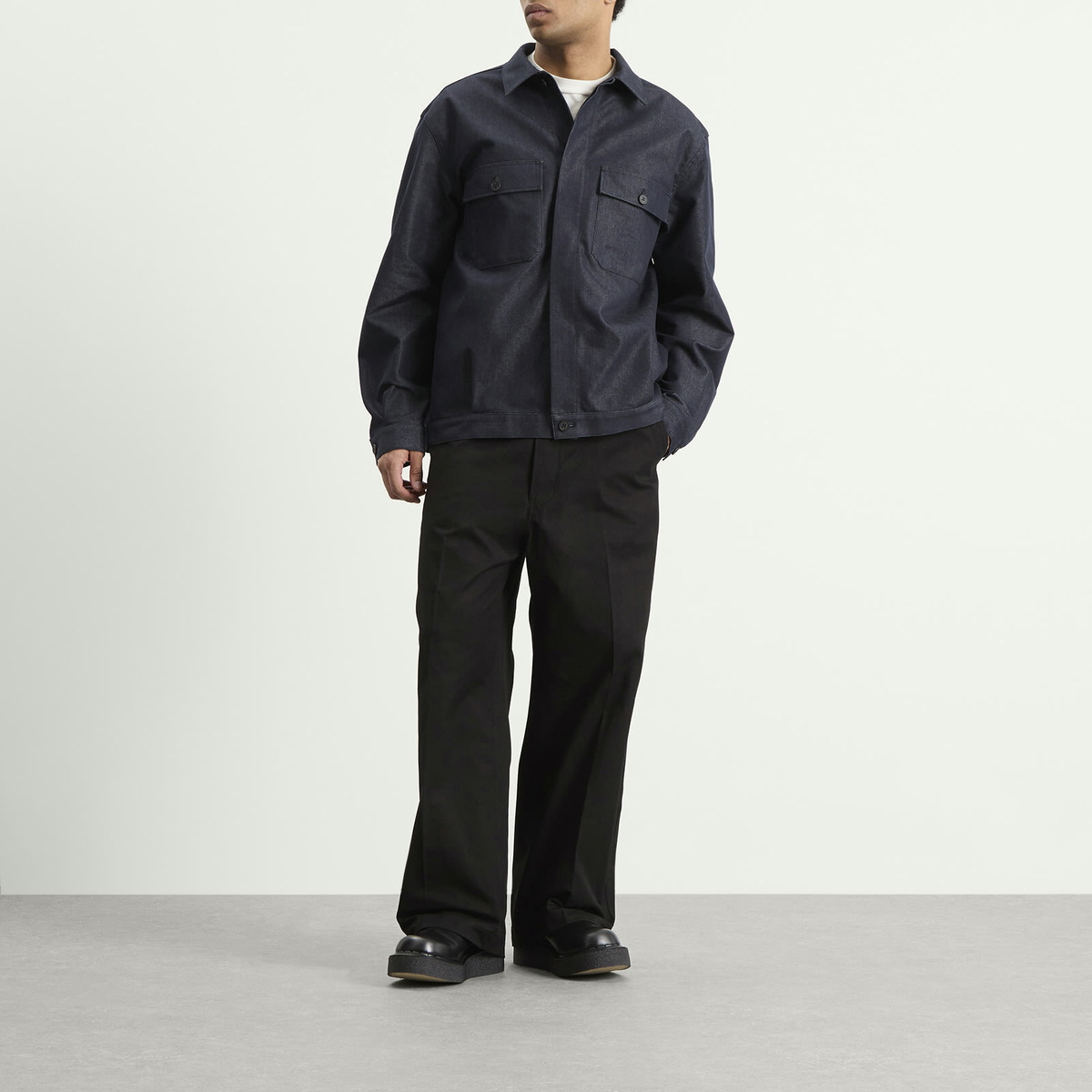 Comme des Garçons Homme Men's Denim Jacket in Navy White