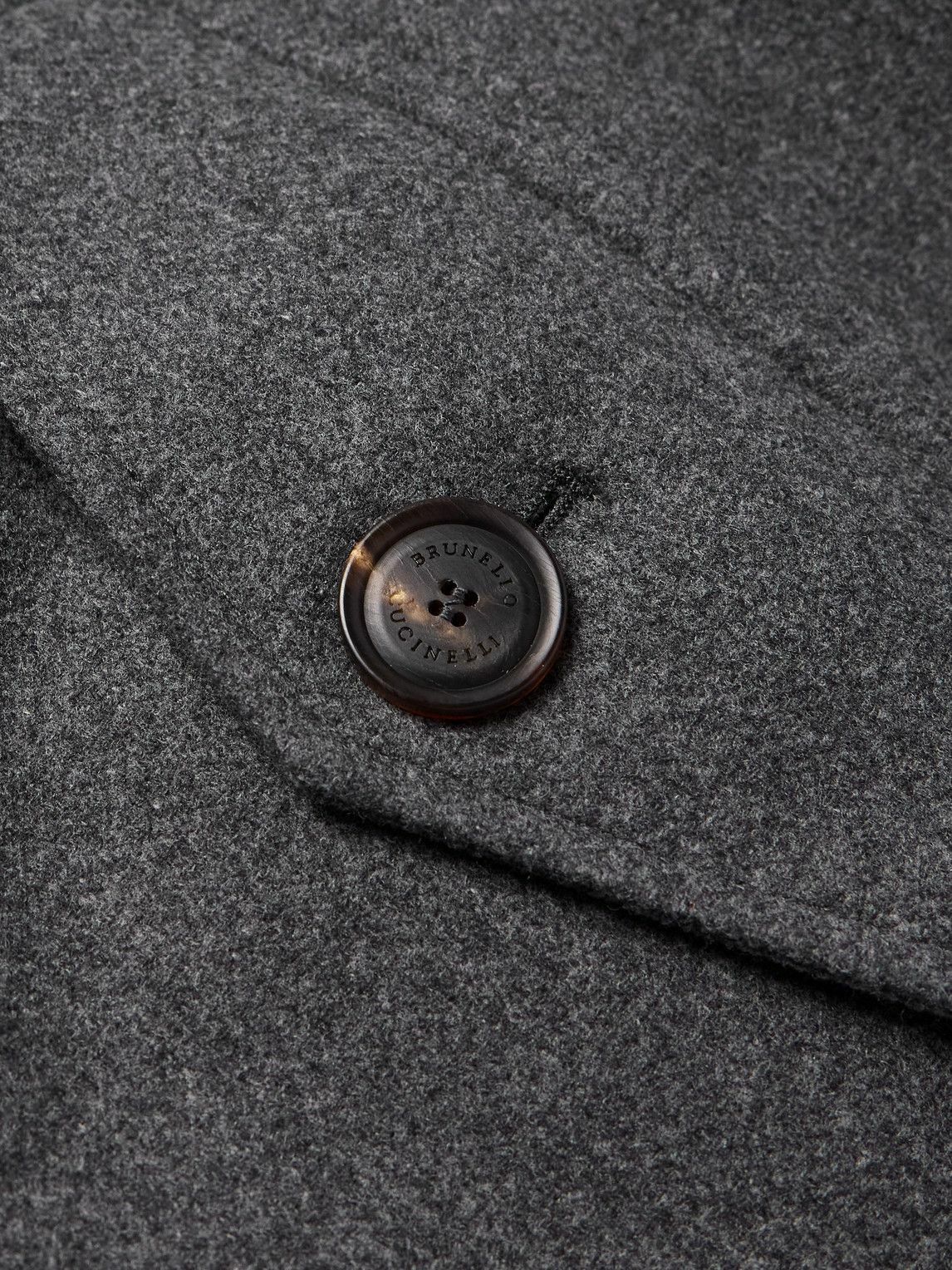 Brunello Cucinelli - Wool-Blend Padded Down Hooded Parka - Gray