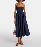 Polo Ralph Lauren Smocked cotton midi dress