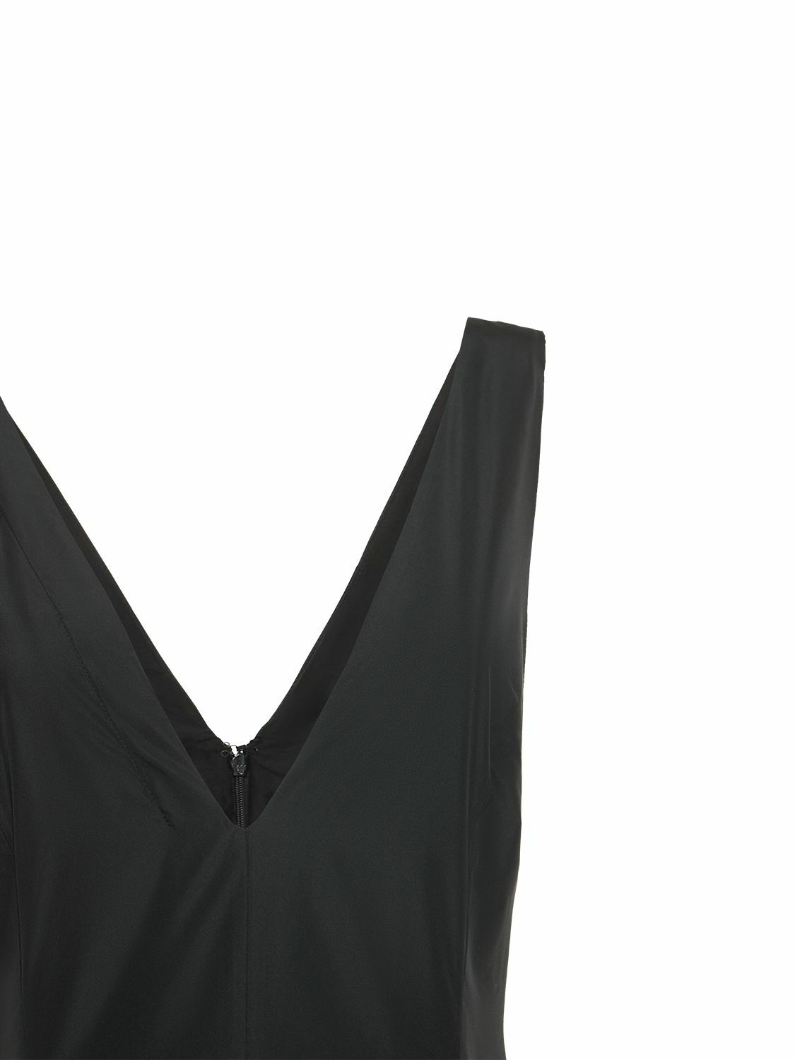 ROCHAS Sleeveless Pleated Taffeta Long Dress
