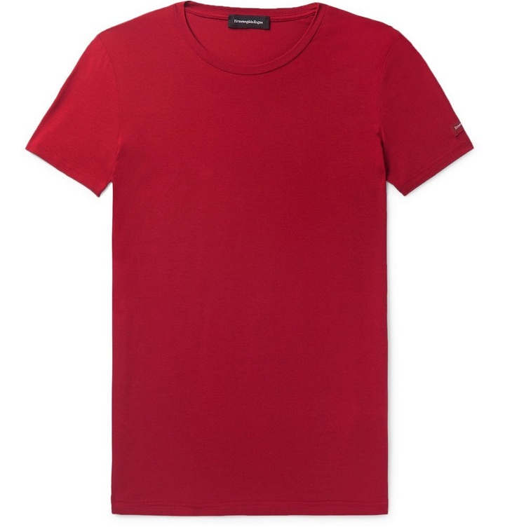 Photo: Ermenegildo Zegna - Stretch-Micro Modal Jersey T-Shirt - Red