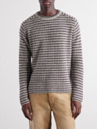 Auralee - Striped Ribbed Wool and Cashmere-Blend Sweater - Purple