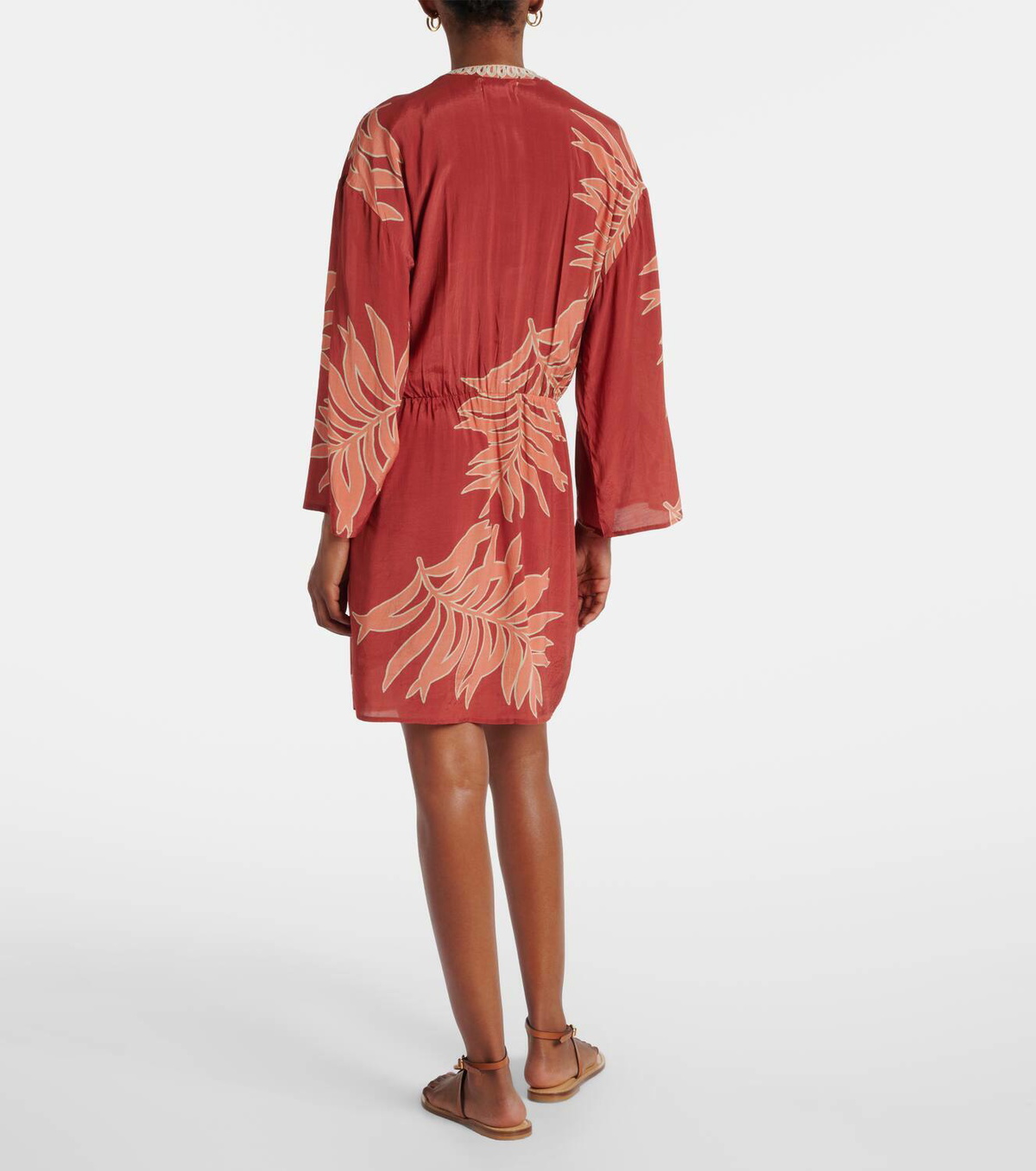 Velvet Phoebe embroidered printed minidress
