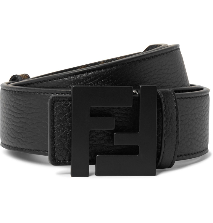 Photo: Fendi - 3.5cm Reversible Logo-Print Leather Belt - Black