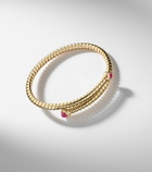 Marina B 18kt yellow gold bangle with rubies and diamonds