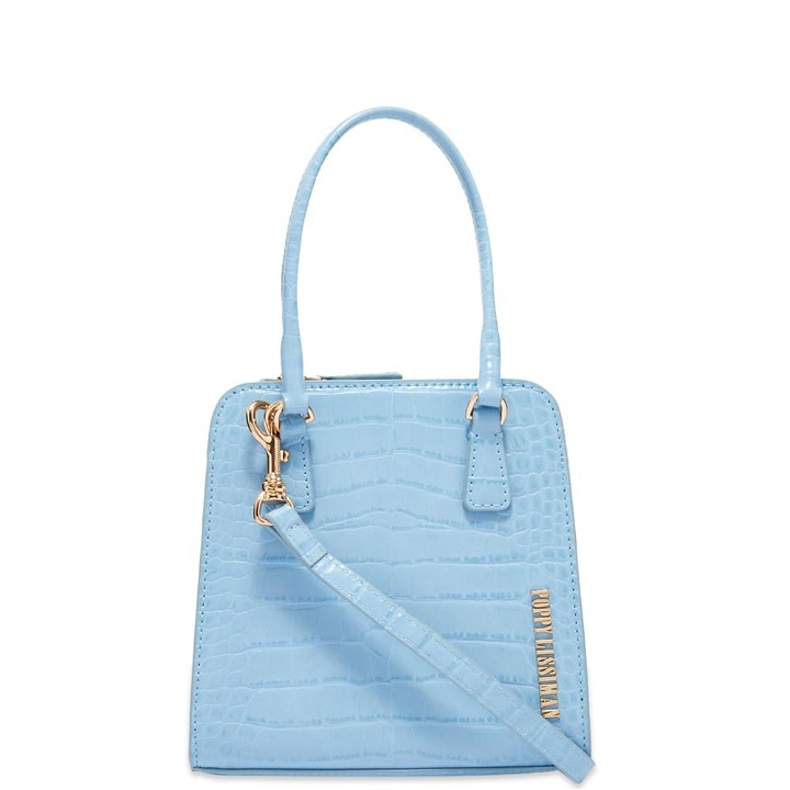 Photo: Poppy Lissiman Women's Crikey Faux Croc Top Handle Bag in Sky Blue