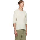 Homme Plisse Issey Miyake Off-White A-Poc Pleats Three-Quarter Sleeve T-Shirt