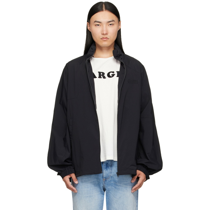 Photo: MM6 Maison Margiela Black Nylon Zip Jacket