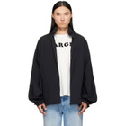 MM6 Maison Margiela Black Nylon Zip Jacket