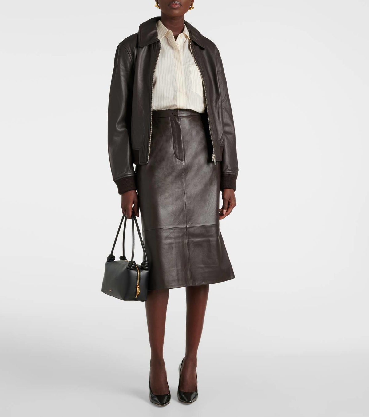 Yves Salomon Leather bomber jacket