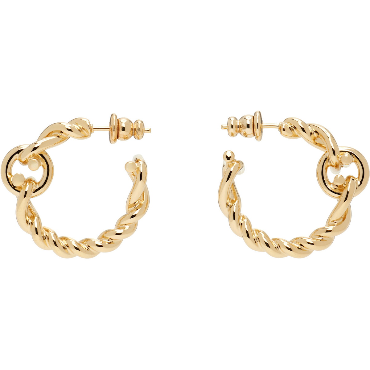 Ferragamo Twisted Chain Gancini Hoop Earrings