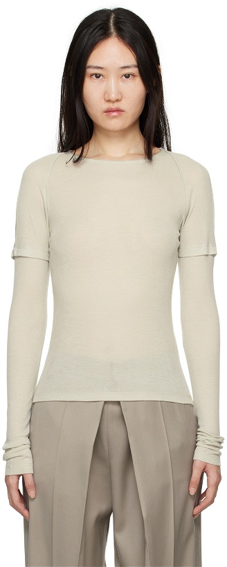 Photo: LOW CLASSIC Beige Layered Long Sleeve T-Shirt