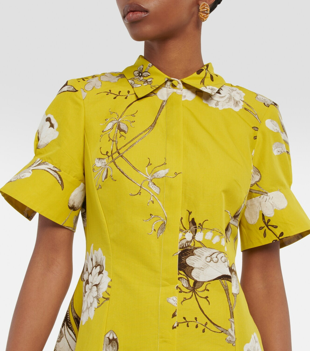 Erdem Ilana floral cotton faille gown