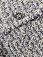 AMIRI - Camp-Collar Frayed Cotton-Blend Tweed Overshirt - Blue